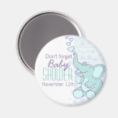 Cute Elephant harten baby shower magnet Magneet (Voorkant / Achterkant)