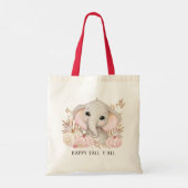 Cute Elephant Herfst Canvas tas (Achterkant)