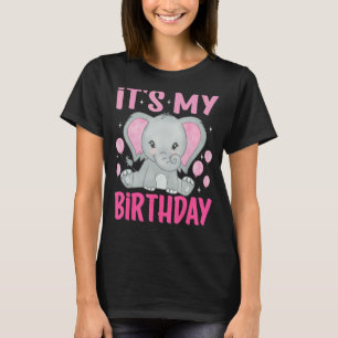 Cute Elephant Het is mijn verjaardag T-shirt