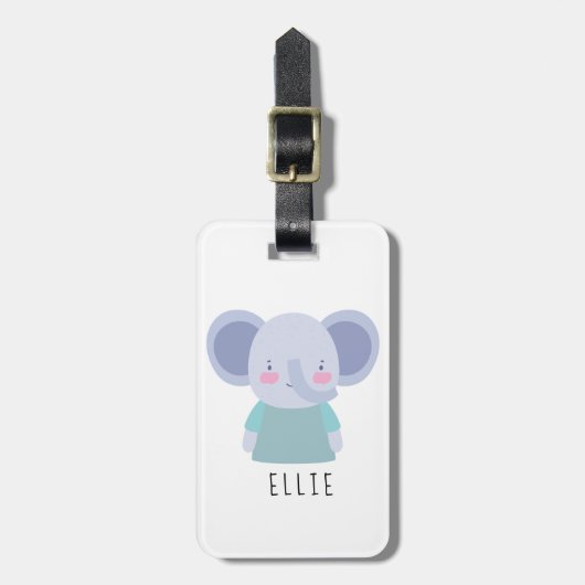 Cute Elephant Illustratie - Bagagelabel (Voorkant verticaal)