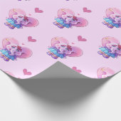 Cute Elephant in Love Cadeaupapier (Hoek)