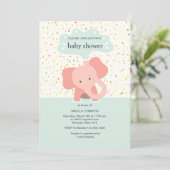 Cute Elephant Invitation Kaart (Staand voorkant)