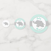 Cute Elephant Mint Polka Dot Baby shower Confetti (Voorkanten)