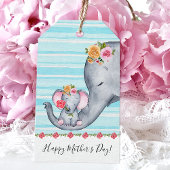 Cute Elephant Moederdag Cadeaulabel