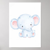 Cute Elephant Nursery Poster Enfants Décor Chambre (Devant)
