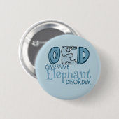 Cute Elephant Obsoned Blue Ronde Button 5,7 Cm (Voorkant /achterkant)