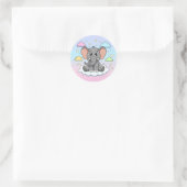 Cute Elephant on Cloud - I'm Ele-Fun-t Pun Ronde Sticker (Tas)