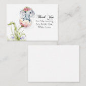 Cute Elephant on Flower Petals Dank u Notitiekaartje (Voorkant / Achterkant)