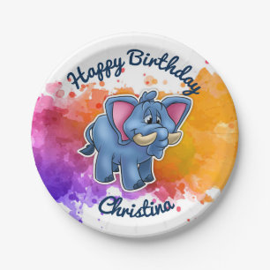 Cute Elephant Party Borden Papieren Bordje