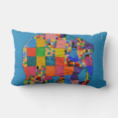 Cute Elephant Patchwork Collage Kussen (Achterkant)
