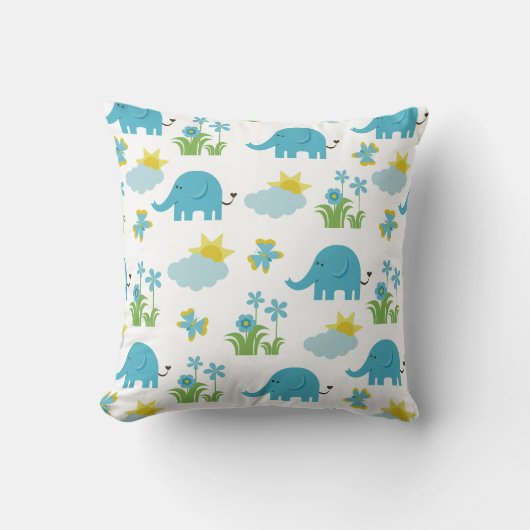 Cute Elephant Pattern werpt kussens (Voorkant)
