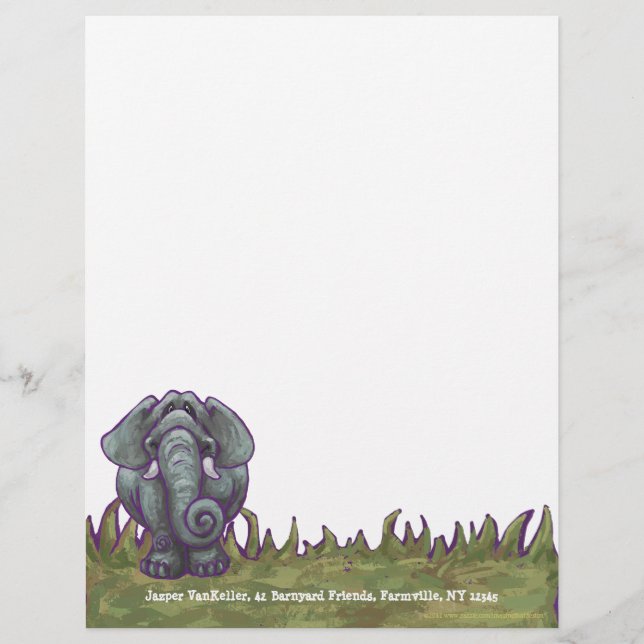 Cute Elephant Personal Letterhead (Voorkant)