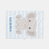 Cute Elephant Personalized Baby Boy Fleece Deken (Voorkant (Horizontaal))