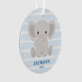 Cute Elephant Personalized Baby KerstBoy Ornament (voorkant)