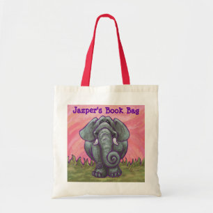 Cute Elephant Personalized Book Bag Tote Bag