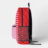 Cute Elephant Pink and Red Kid Monogram Backpack Bedrukte Rugzak (Rechts)