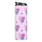 Cute Elephant Pink Pattered Thermosbeker (Geroteerd rechts)