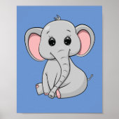 Cute Elephant Poster (Voorkant)