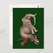 Cute Elephant Riding a Tricycle Briefkaart (Voorkant / Achterkant)