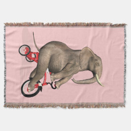 Cute Elephant Riding a Tricycle Deken