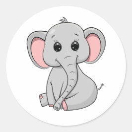 Cute Elephant Ronde Sticker