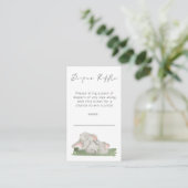 Cute Elephant Script Diaper Baby shower Enc Informatiekaartje (Staand voorkant)