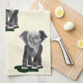 Cute Eléphant Serviette de cuisine (Quart Plié)