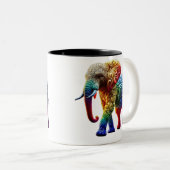Cute Elephant Tweekleurige Koffiemok (Voorkant rechts)