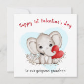 Cute Elephant Valentijns Kaart (Voorkant)