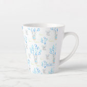 Cute Elephants-ballonnen & Clouds Baby Boy Pattern Latte Mok (Rechts)