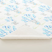 Cute Elephants-ballonnen & Clouds Baby Boy Pattern Sherpa Deken (3/4)