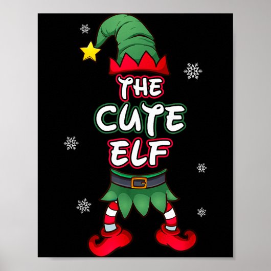 Cute Elf Christmas Pajamas Pjs Matching Family Gro Poster (Voorkant)