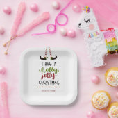 Cute Elf Holly Jolly kerst op persoonlijke titel Papieren Bordje (Feest)