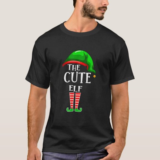 Cute Elf Matching Family Funny Kerstparty Paj T-shirt (Voorkant)