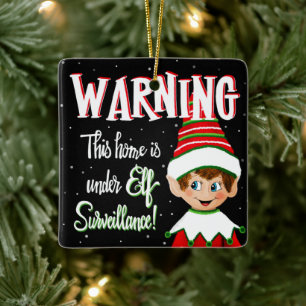 Cute Elf Surveillance Keramisch Ornament