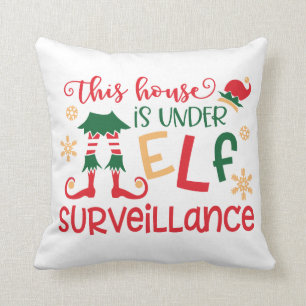 Cute Elf Surveillance Kerstmis Kussen