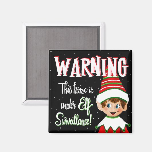 Cute Elf Surveillance Magneet (Voorkant / Achterkant)