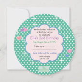 Cute Elle Elephant, 2e verjaardag, Circus Party Kaart (Achterkant)