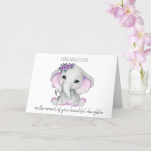 Cute Ellie nieuwe babykaart Kaart