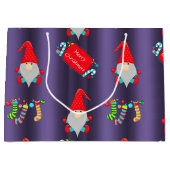 Cute Elves Blue Kerstmis Groot Cadeauzakje (Voorkant)