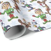 Cute Elves/Friends kerstinpakpapier Cadeaupapier (Rol Hoek)