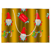 Cute Elves Golden Kerstmis Groot Cadeauzakje (Achterkant)