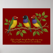 Cute embroidered birds on the branch