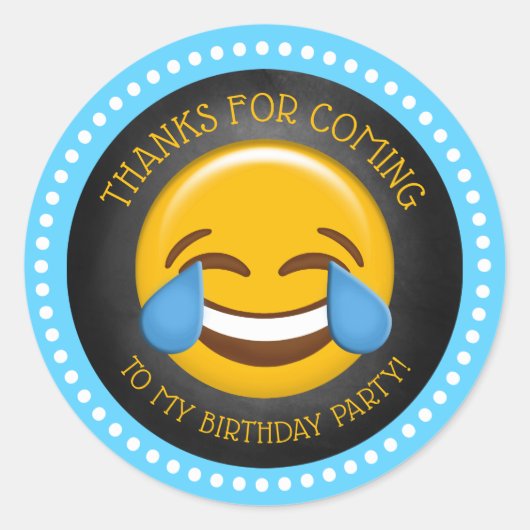 Cute Emoji Birthday Hartelijk dank Ronde Sticker (Voorkant)