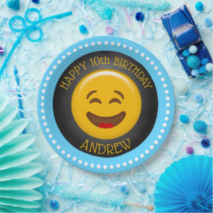 Cute Emoji Birthday Party Papieren Bordje