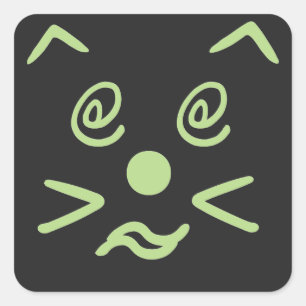 Cute Emoji Cat Face Vierkante Sticker