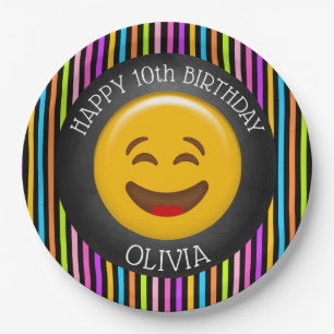 Cute Emoji Girl's Birthday Party Paper Bord