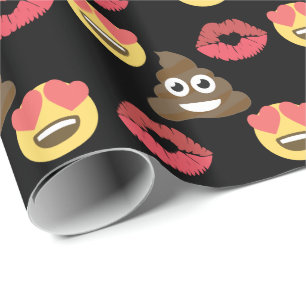 Cute Emoji in de liefde, Poop emoji & kisses Cadeaupapier