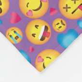 Cute Emoji Print op Lt Paarse Blanket Fleece Deken (Hoek)