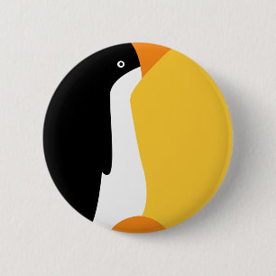 Cute Emperor Penguin Cartoon op badge Name Tag Ronde Button 5,7 Cm